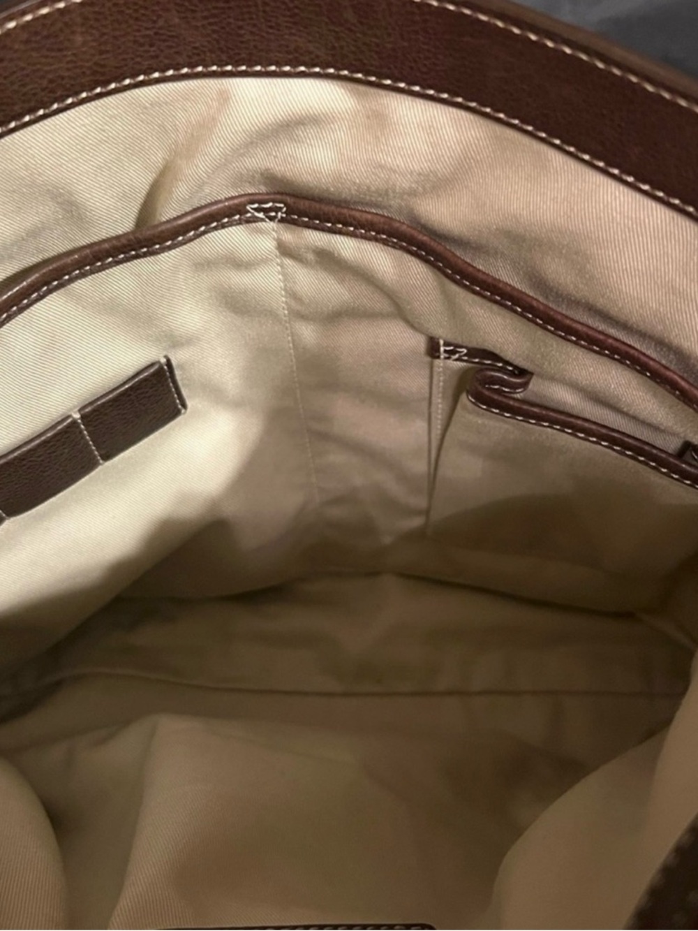 Coach Brown Leather Messenger Bag with Canvas Strap - Picture 16 of 16